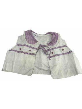 Vintage 1960s Toddler Honeysuckle Sears Roebuck Purple Gingham Swing Cardigan 6